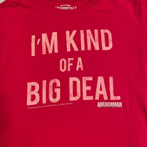 Aeropostale “I’m Kind Of A Big Deal” (Anchorman) T-Shirt size M Red - Picture 2 of 8